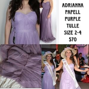Adrianna Papell Purple Tulle Gown